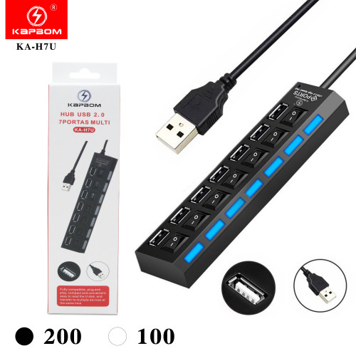 Hub Usb 2.0 7 Portas Multi (EMBALADO) Hub Usb 2.0 7 Portas Multi (EMBALADO)