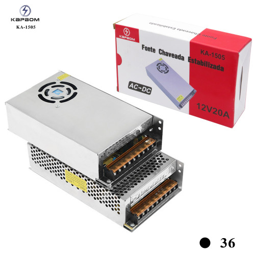 Fonte Chaveada 12v 20A com Cooler Fonte Chaveada 12v 20A com Cooler