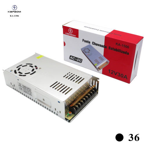 Fonte Chaveada 12V 30A com Cooler Fonte Chaveada 12V 30A com Cooler
