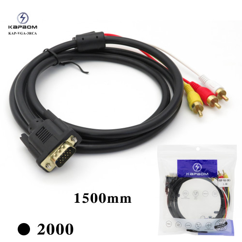 Cabo 1,5m VGA 3RCA Cabo 1,5m VGA 3RCA