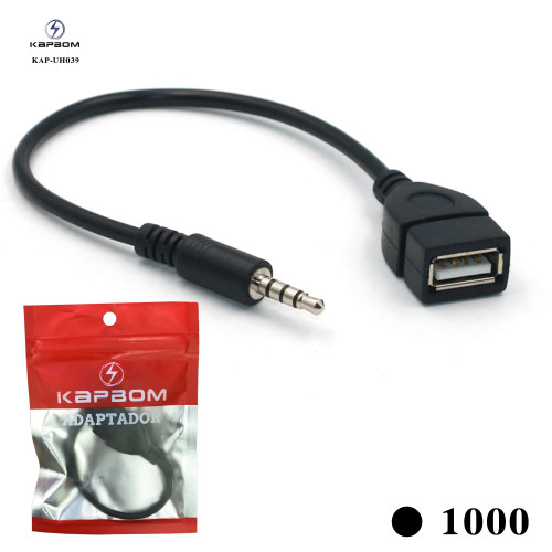 Cabo Adptador P3 USB fêmea Cabo Adptador P3 USB fêmea