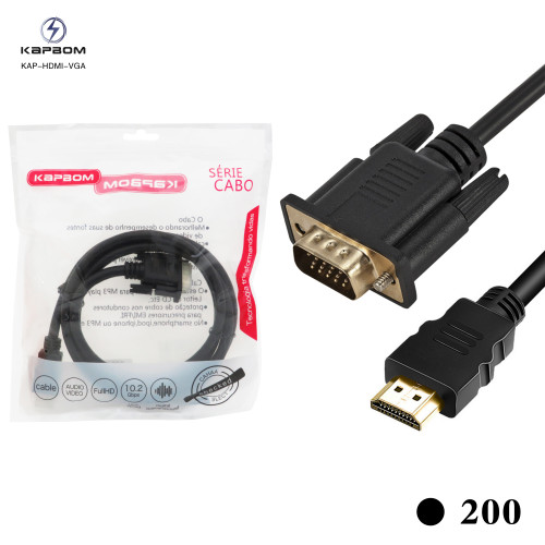 Cabo HDMI para VGA 1.5M (EMBALADO) Cabo HDMI para VGA 1.5M (EMBALADO)