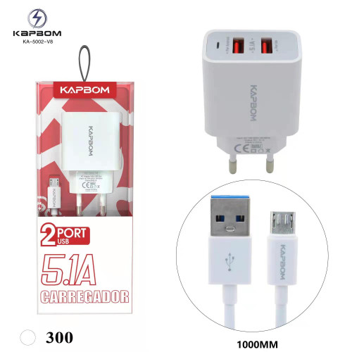 Carregador Turbo Clássico 5.1A 2USB (EMBALADO) Carregador Turbo Clássico 5.1A 2USB (EMBALADO)