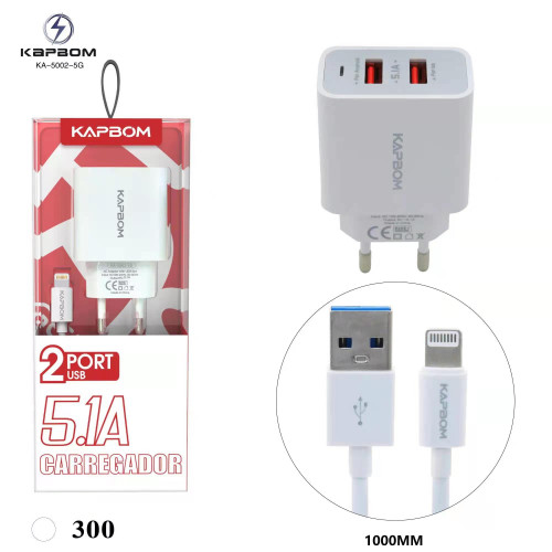 Carregador Turbo Clássico 5.1A 2USB (EMBALADO) Carregador Turbo Clássico 5.1A 2USB (EMBALADO)