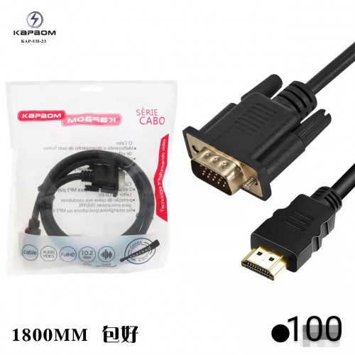 Cabo HDMI-VGA 1,8m (EMBALADO) Cabo HDMI-VGA 1,8m (EMBALADO)