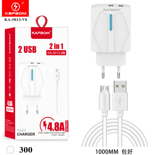 Carregador 4.8A 2USB V8 LED Carregador 4.8A 2USB V8 LED