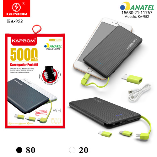 Carregador Portátil 5000mAh Carregador Portátil 5000mAh