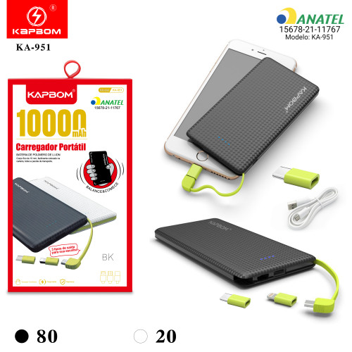 Carregador Portátil Slim 10000mAh Carregador Portátil Slim 10000mAh