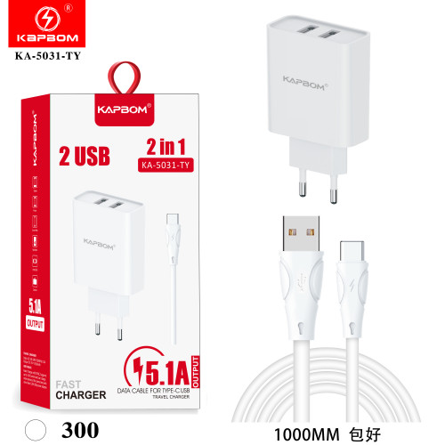 Carregador 5.1A 2USB Type-C Carregador 5.1A 2USB Type-C