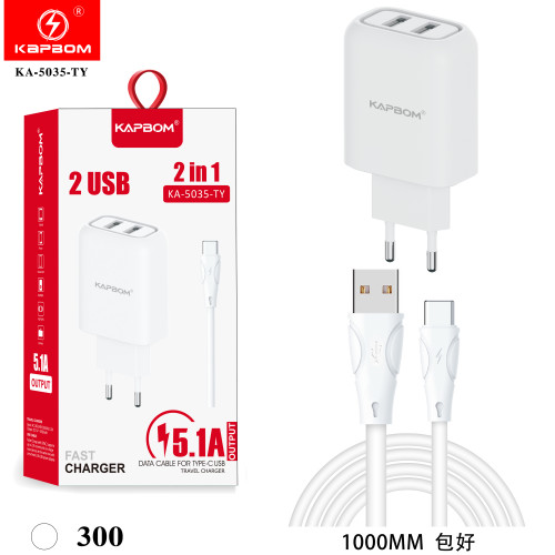 Carregador 5.1A 2USB Type-C Carregador 5.1A 2USB Type-C