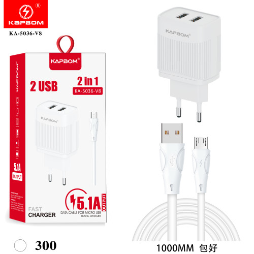 Carregador 5.1A 2USB V8 Carregador 5.1A 2USB V8