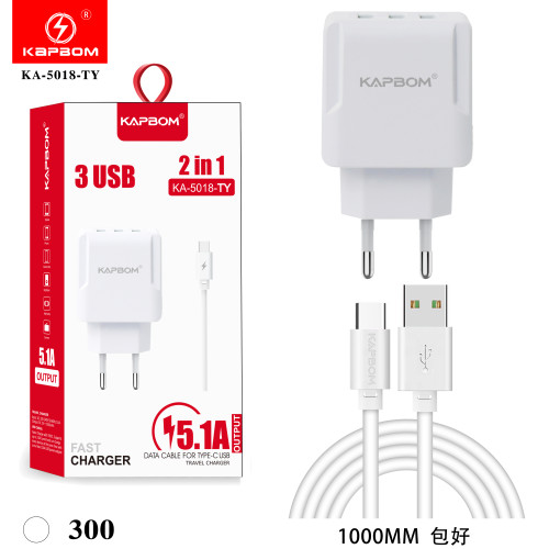 Carregador 3USB 5.1A TYPE-C Carregador 3USB 5.1A TYPE-C