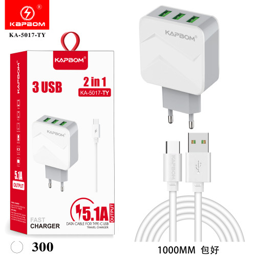 Carregador 3USB 5.1A Type-c Carregador 3USB 5.1A Type-c