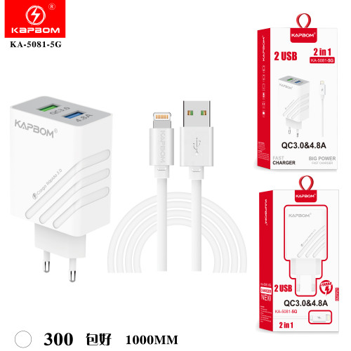 Carregador QC3.0 4.8A COM CABO 5G Carregador QC3.0 4.8A COM CABO 5G
