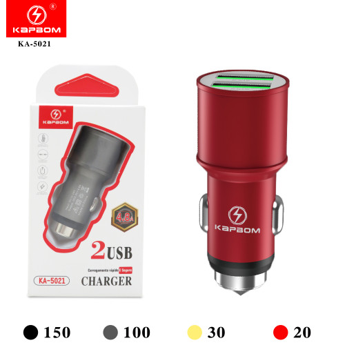Carregador veicular 2USB 4.8A Carregador veicular 2USB 4.8A