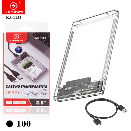 Case para HD transparente